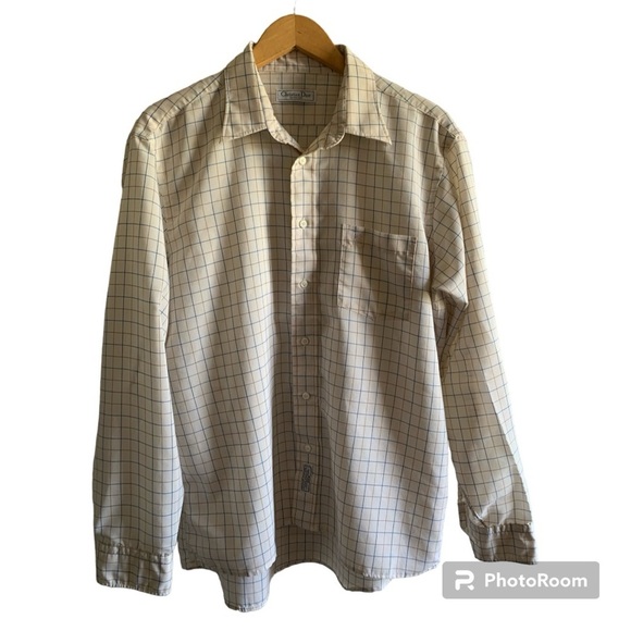 Christian Dior Vintage Plaid Long Sleeve Button Down Men’s Shirt - Picture 9 of 9